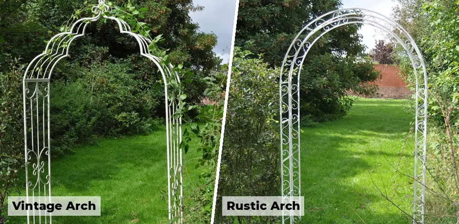 Cream white garden arches