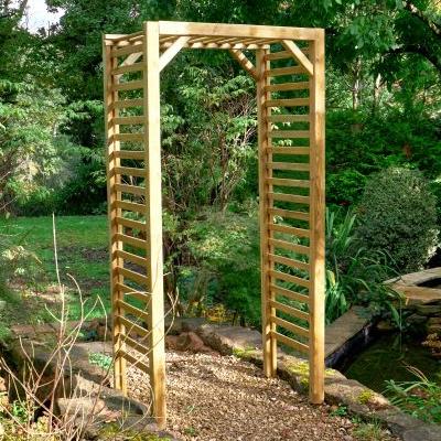 contemporary wooden arch