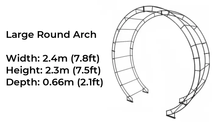 Large Round arch dimensions